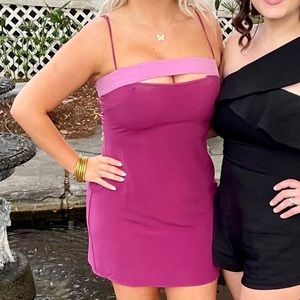 two tone colorblock mini dress